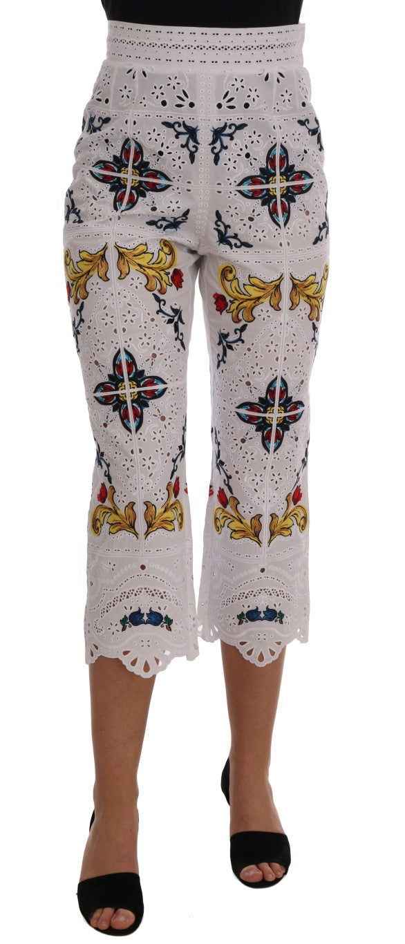 Dolce & Gabbana multicolor majolica neckline capri pants
