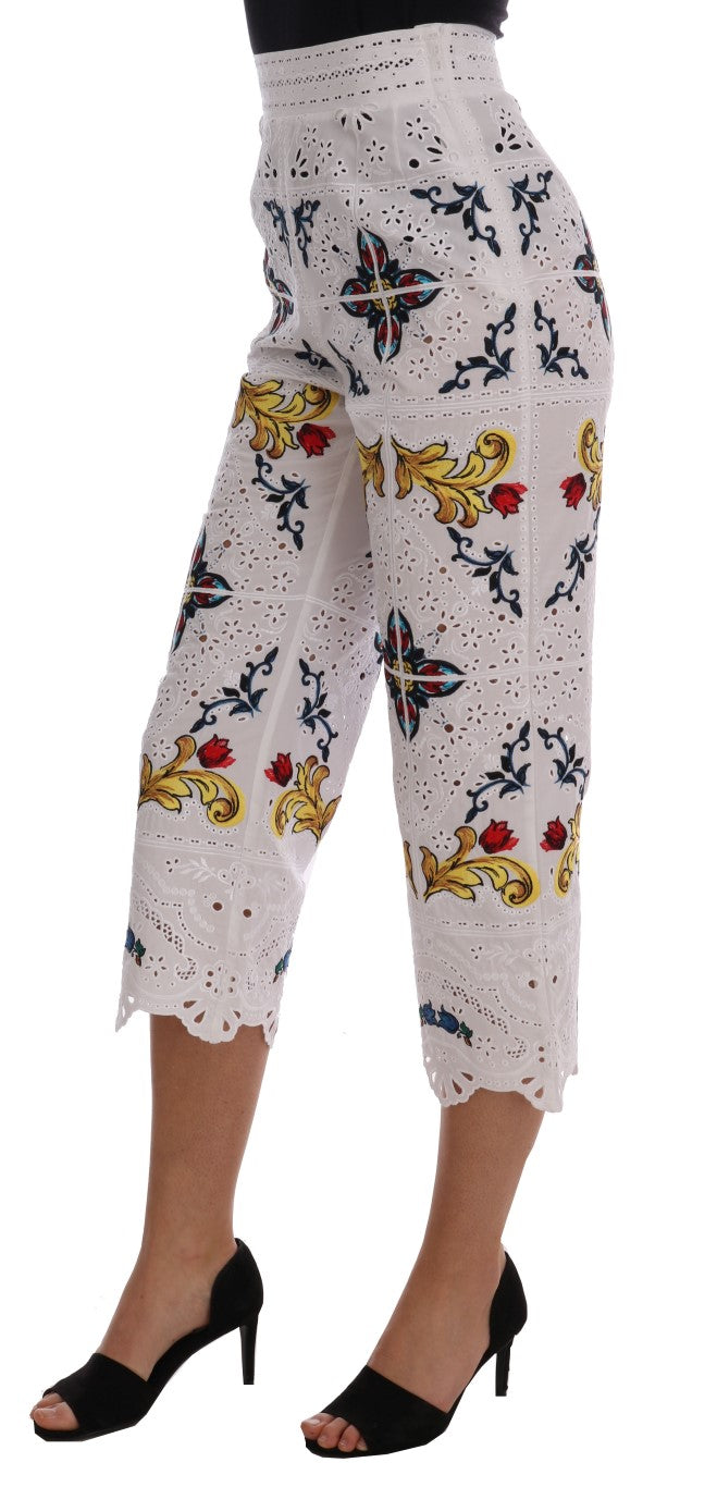 Dolce & Gabbana multicolor majolica neckline capri pants-2