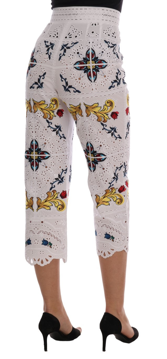 Dolce & Gabbana multicolor majolica neckline capri pants-3