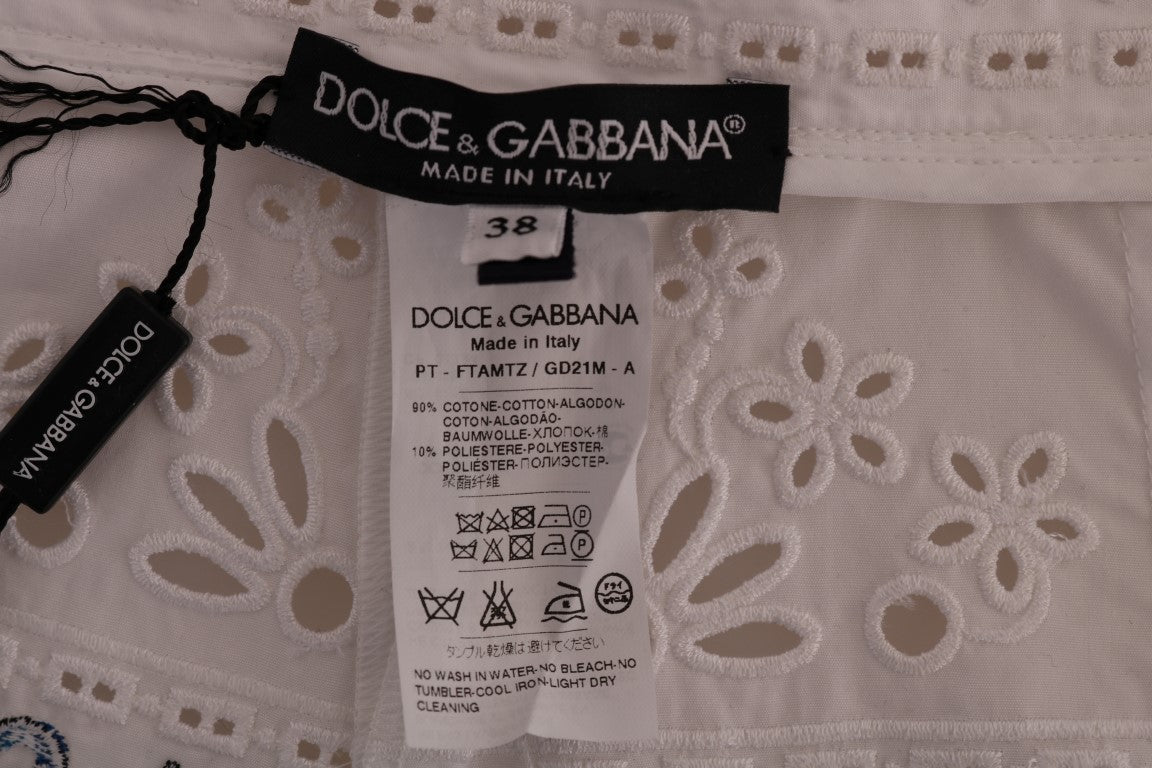 Dolce & Gabbana multicolor majolica neckline capri pants-7