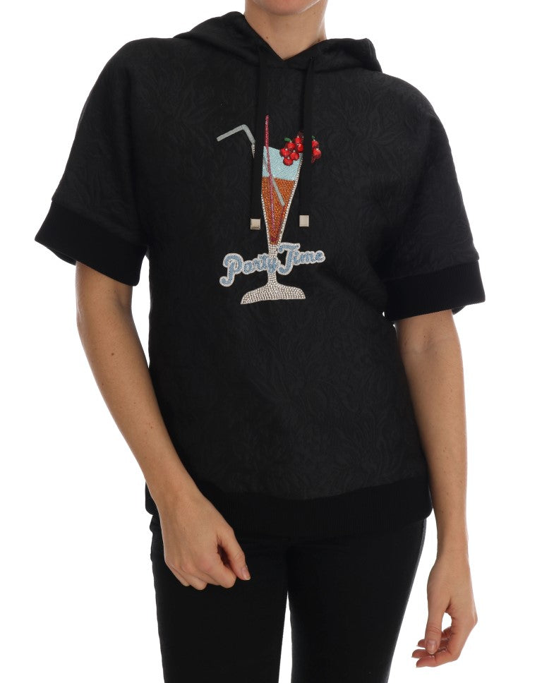 Sudadera con capucha negra con cristales de cuento de hadas de Dolce & Gabbana-1