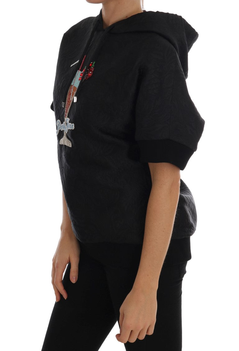 Sudadera con capucha negra con cristales de cuento de hadas de Dolce & Gabbana-2