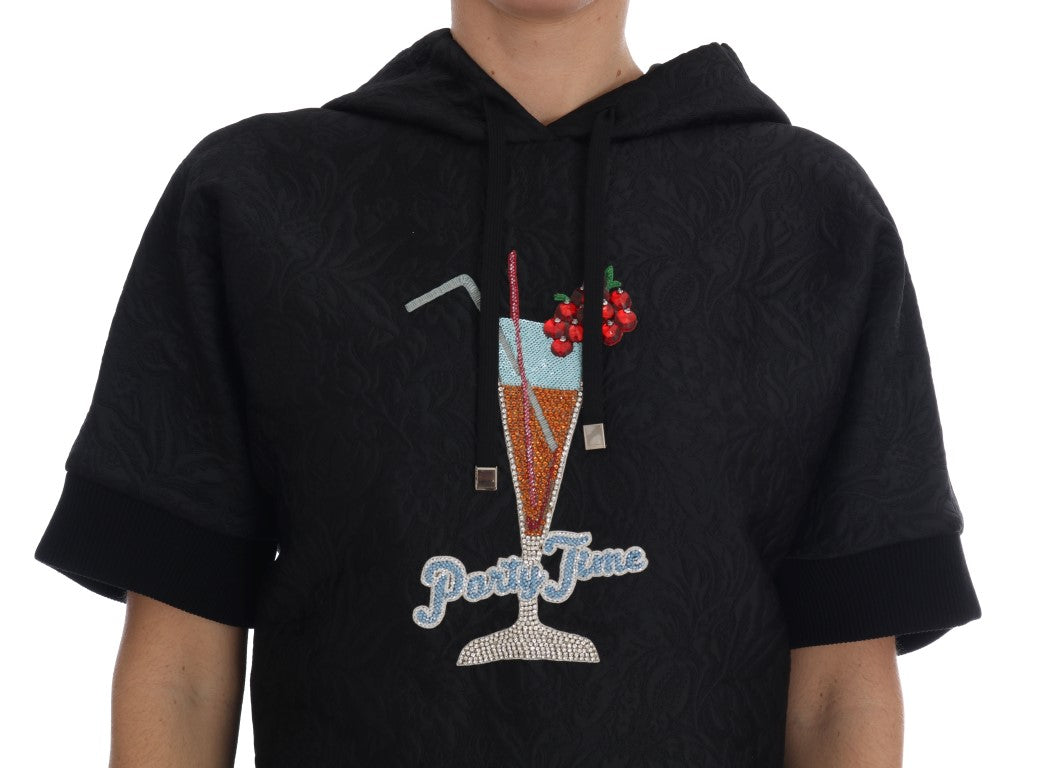Sudadera con capucha negra con cristales de cuento de hadas de Dolce & Gabbana-4