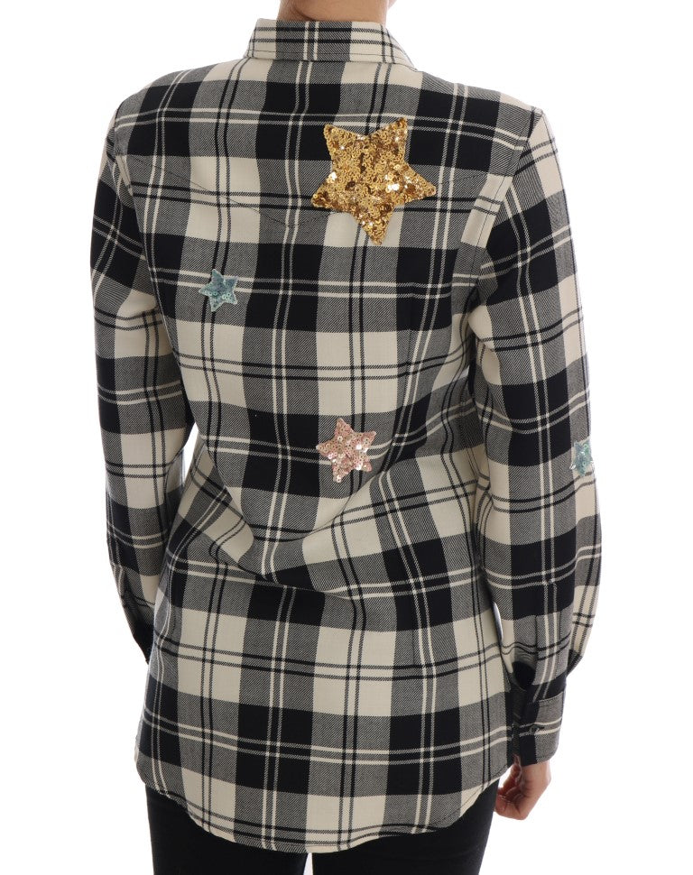 Camisa de cristal de hadas en blanco y negro de Dolce & Gabbana-3