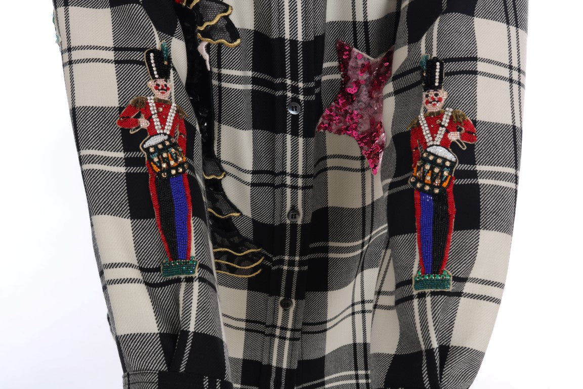 Camisa de cristal de hadas en blanco y negro de Dolce & Gabbana-5