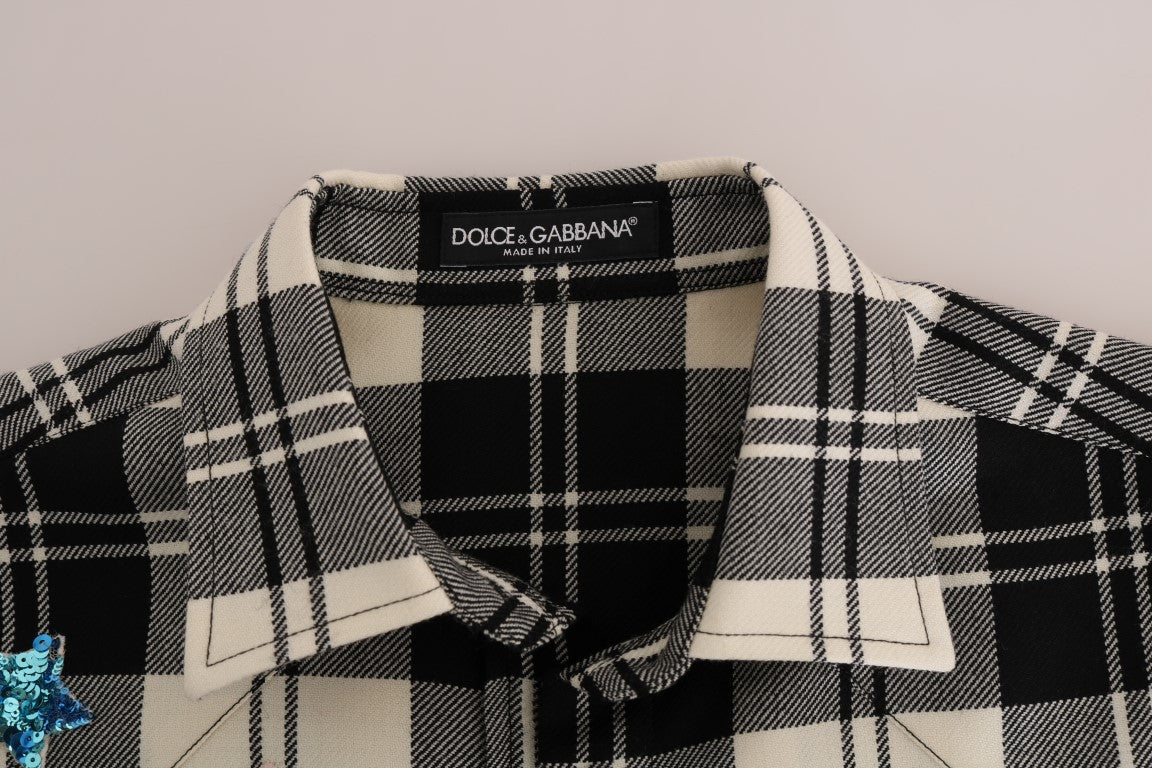 Camisa de cristal de hadas en blanco y negro de Dolce & Gabbana-8