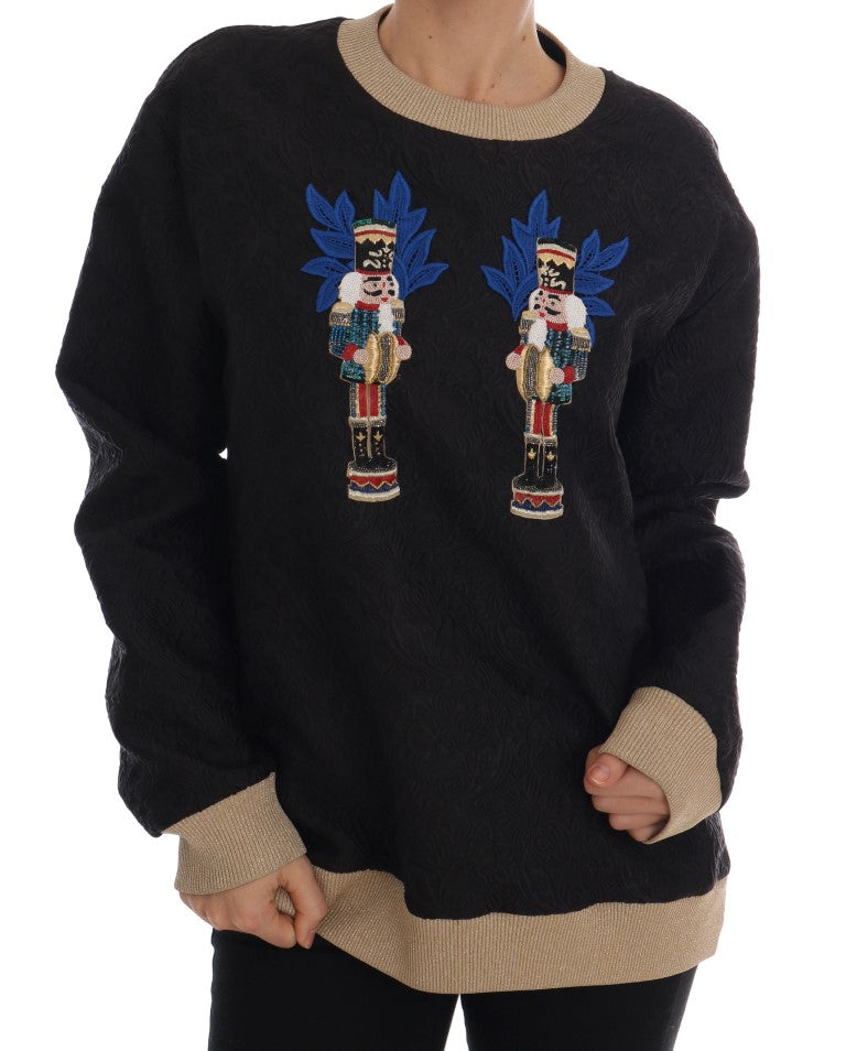 Dolce & Gabbana Black Fairy Tale Brocade Zip-Up Sweater-1