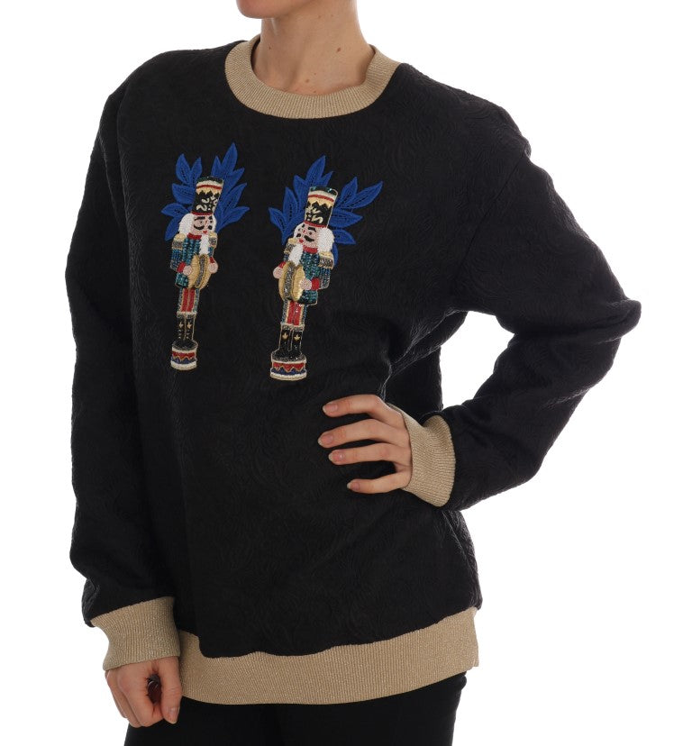 Dolce & Gabbana Black Fairy Tale Brocade Zip-Up Sweater-2