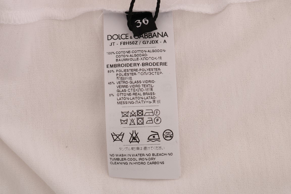 Dolce & Gabbana Weißes T-Shirt Märchen aus Baumwolle-6