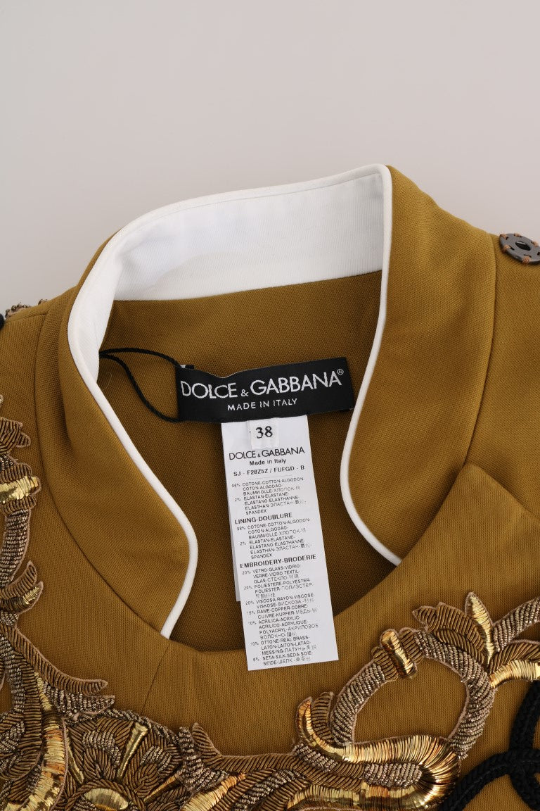 Dolce & Gabbana Yellow Crystal Cross Vest Jacket-8