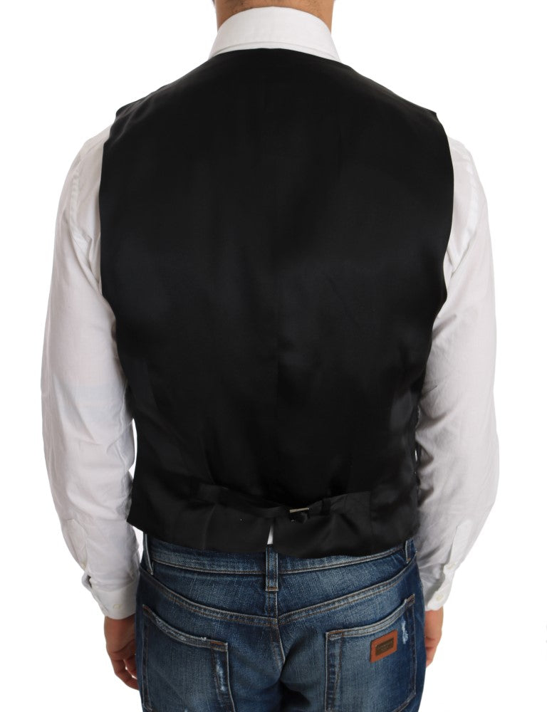 Dolce & Gabbana Black Silk Wool Vest-3