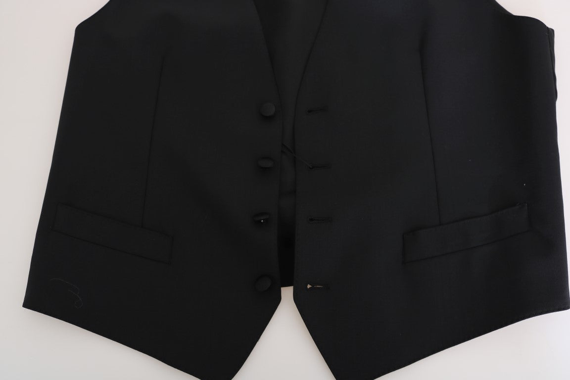 Dolce & Gabbana Black Silk Wool Vest-5