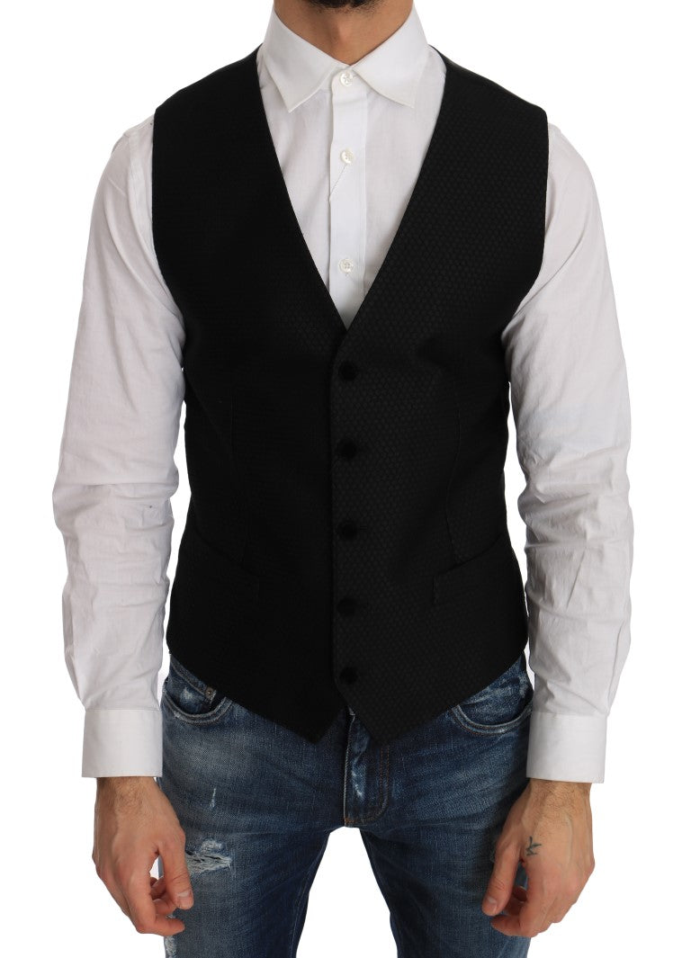 Dolce & Gabbana Schwarze Weste mit Polka-Dot-Muster-1