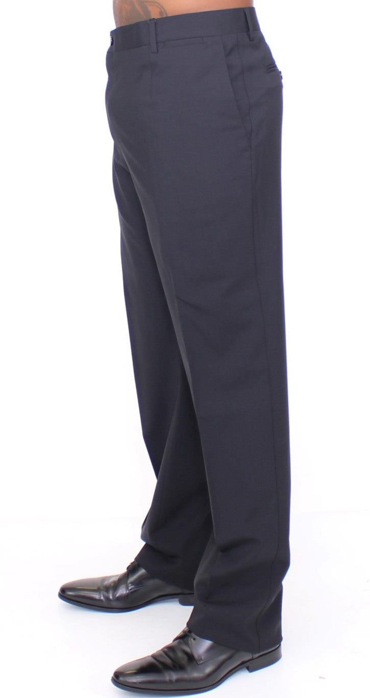 Dolce & Gabbana Schwarze Stretch-Faltenhose aus Wolle-2