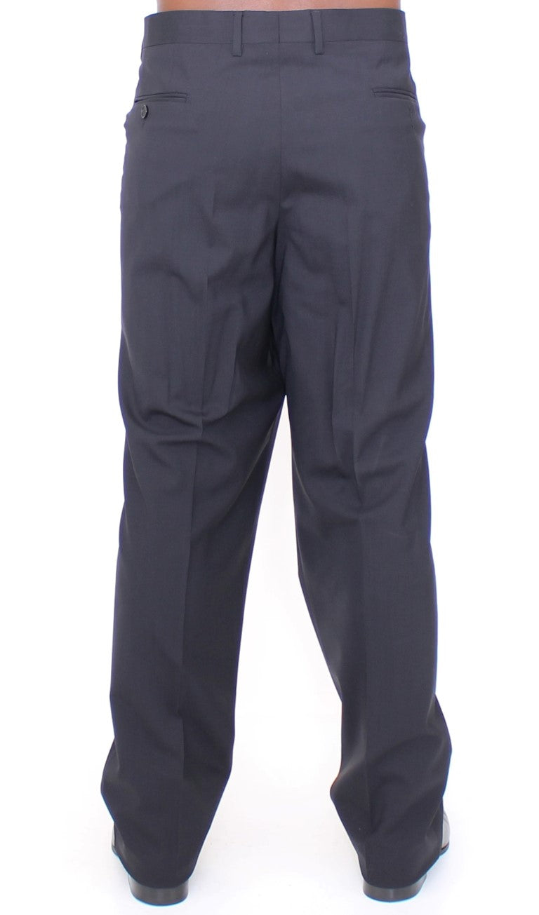 Dolce & Gabbana Schwarze Stretch-Faltenhose aus Wolle-3