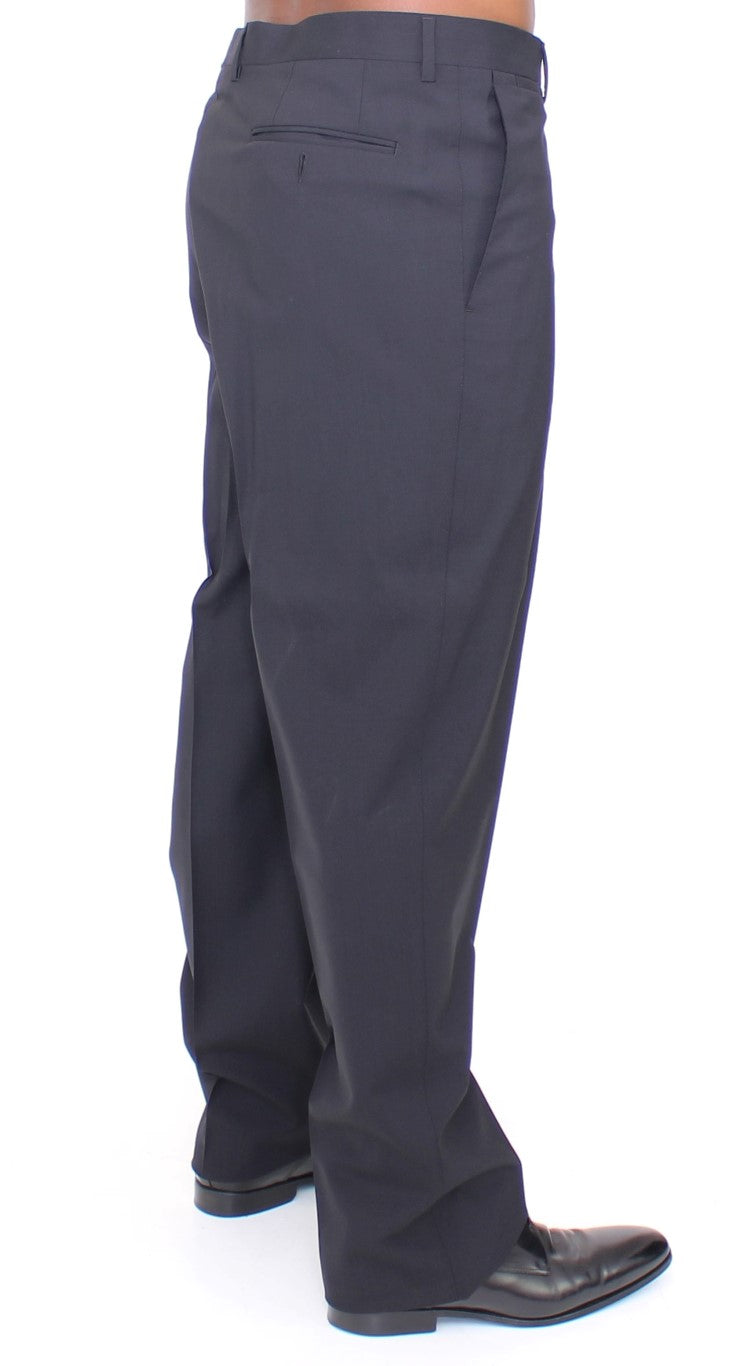 Dolce & Gabbana Schwarze Stretch-Faltenhose aus Wolle-4