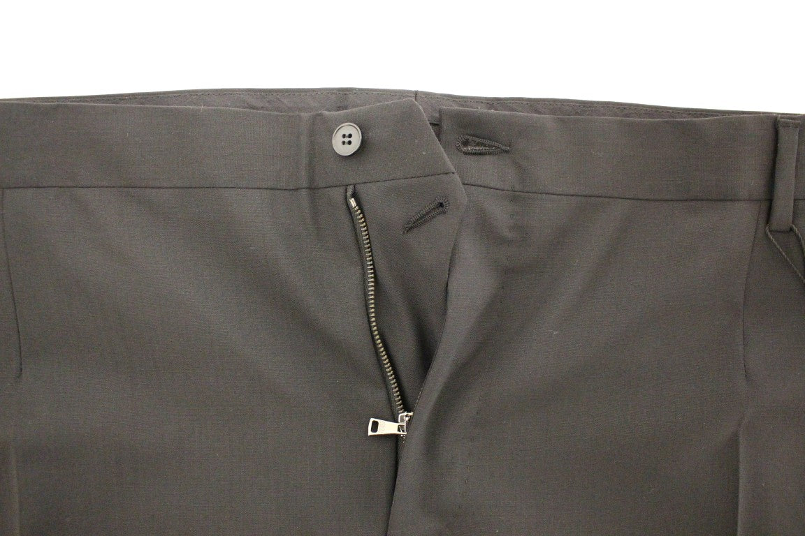 Dolce & Gabbana Schwarze Stretch-Faltenhose aus Wolle-5