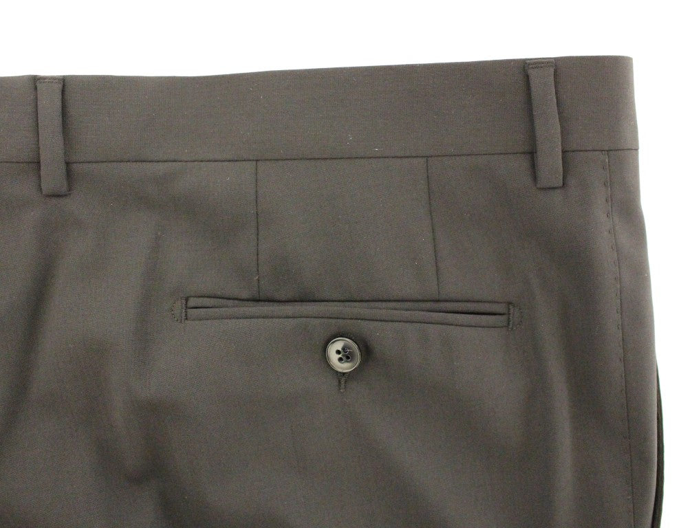 Dolce & Gabbana Schwarze Stretch-Faltenhose aus Wolle-7