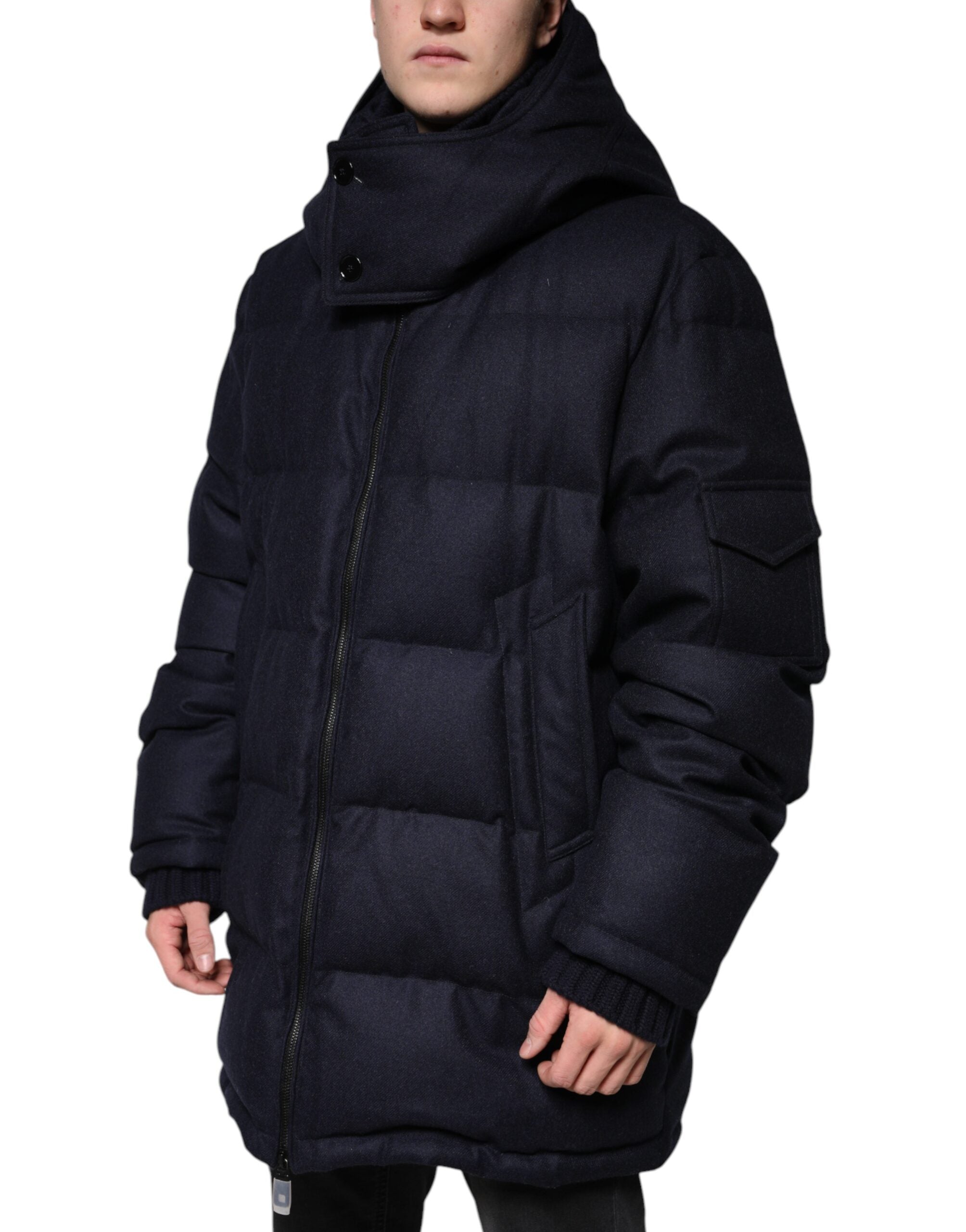 Chaqueta acolchada con capucha de nailon negro de Dolce & Gabbana para hombre-3