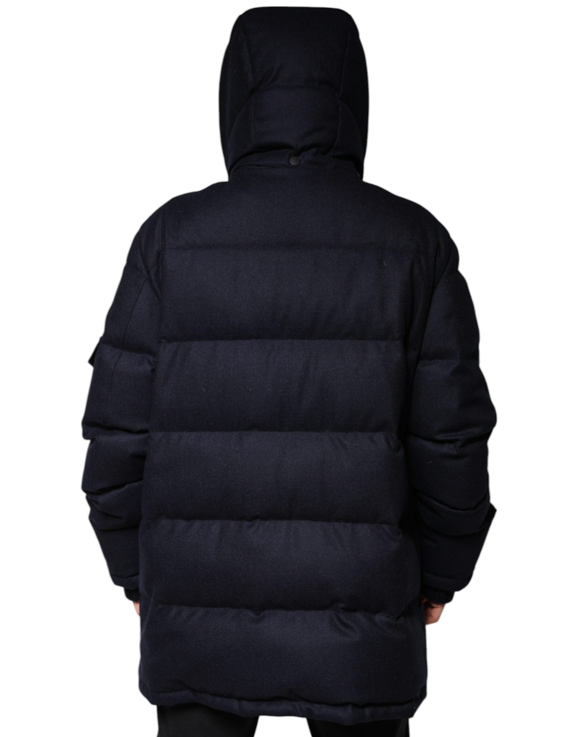 Chaqueta acolchada con capucha de nailon negro de Dolce & Gabbana para hombre-4