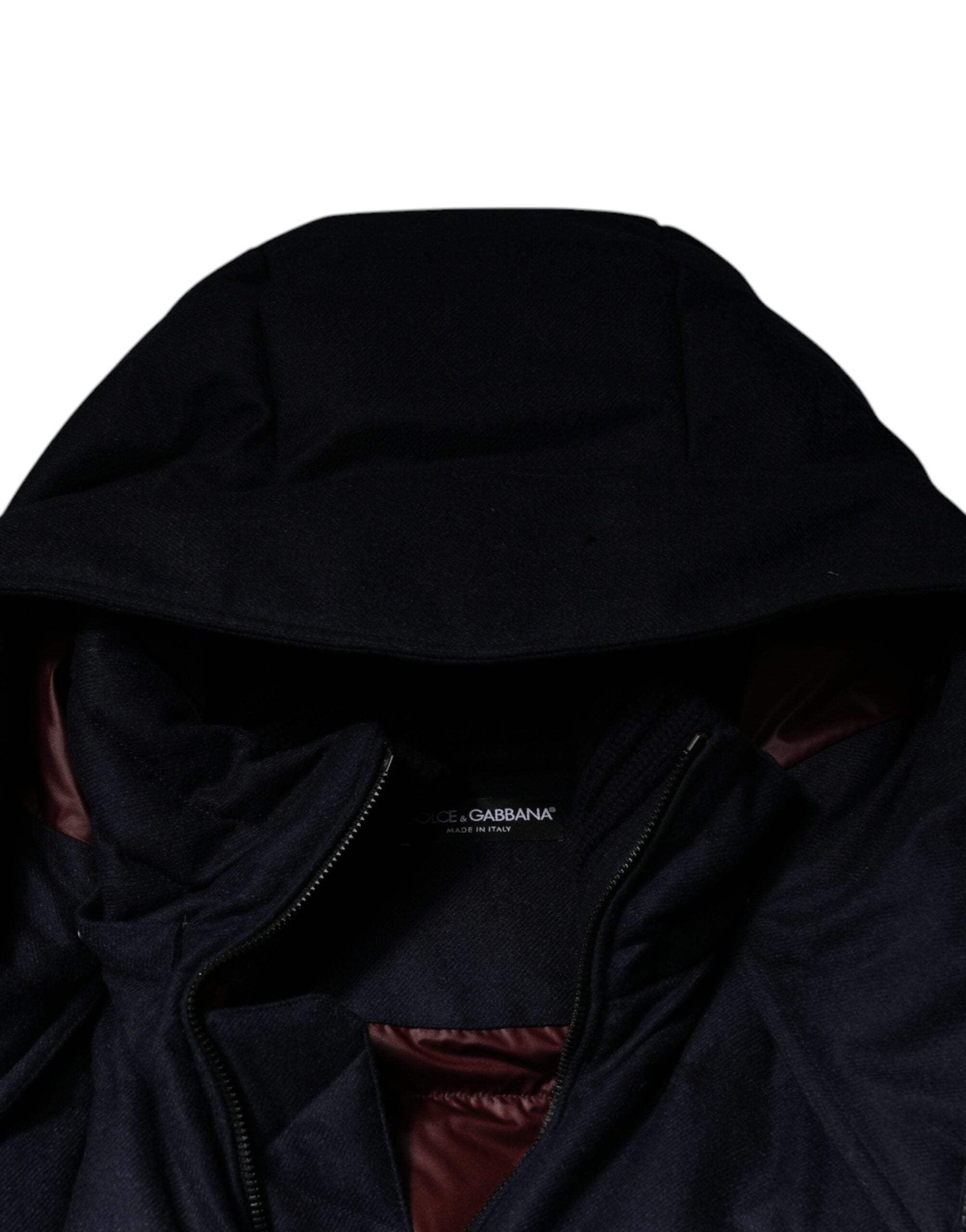 Chaqueta acolchada con capucha de nailon negro de Dolce & Gabbana para hombre-7