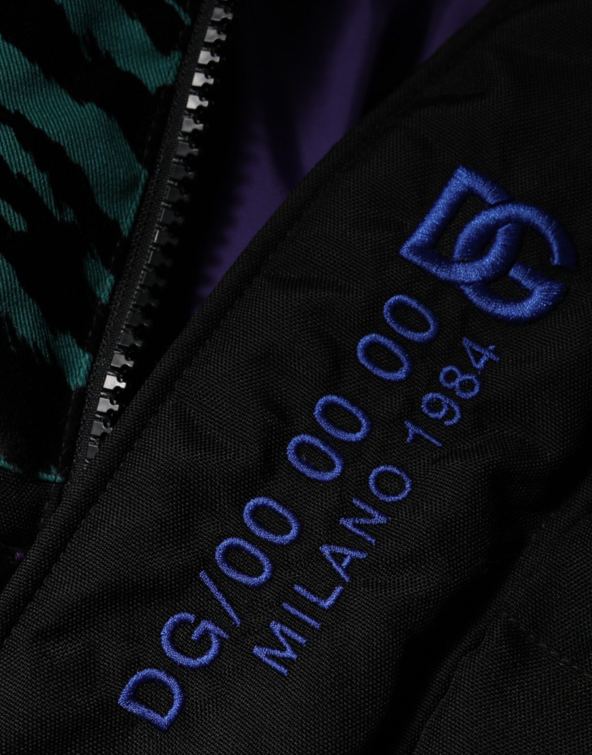 Dolce & Gabbana Schwarze Nylon Puffer Männer Full Zip Jacke-6
