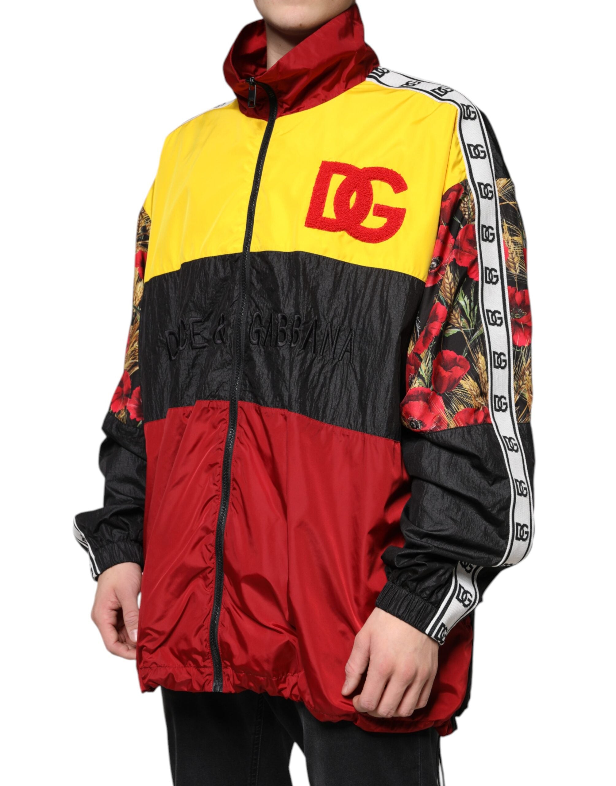 Dolce & Gabbana Multicolor Patchwork Men's Zip-Up Sweater-3