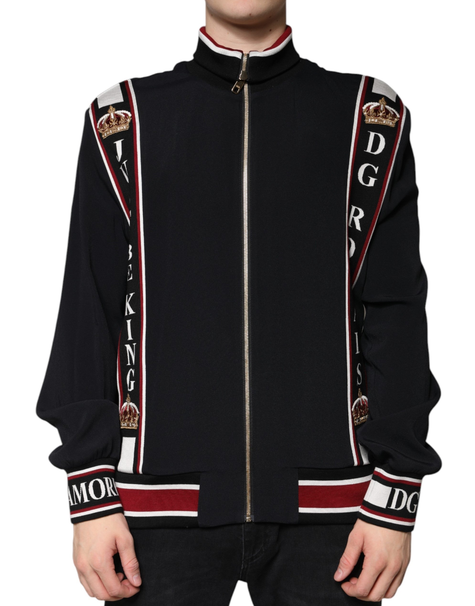Dolce & Gabbana Black DG King Full Zip Sweatshirt Pullover-1