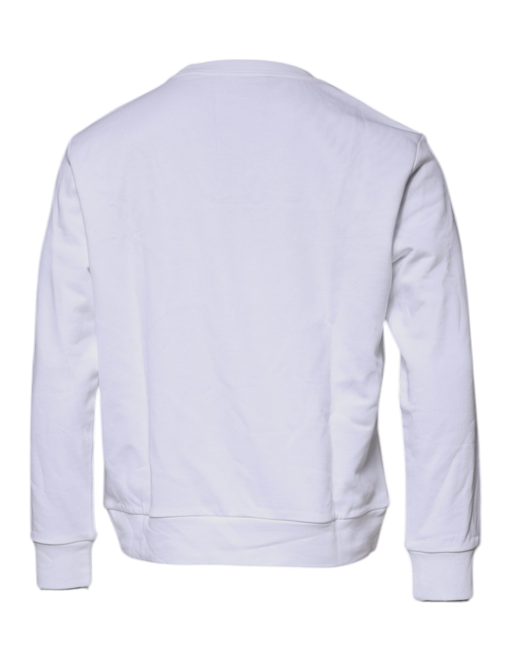 Versace Weißer Pullover mit Medusa-Stickerei und Rundhalsausschnitt-5