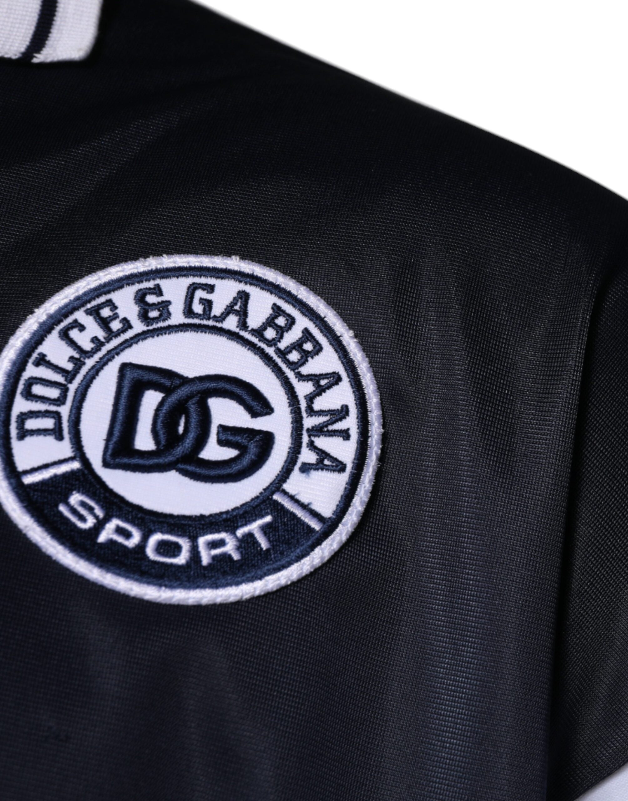 Dolce & Gabbana Blue Logo Jersey Sweater with Collar-4