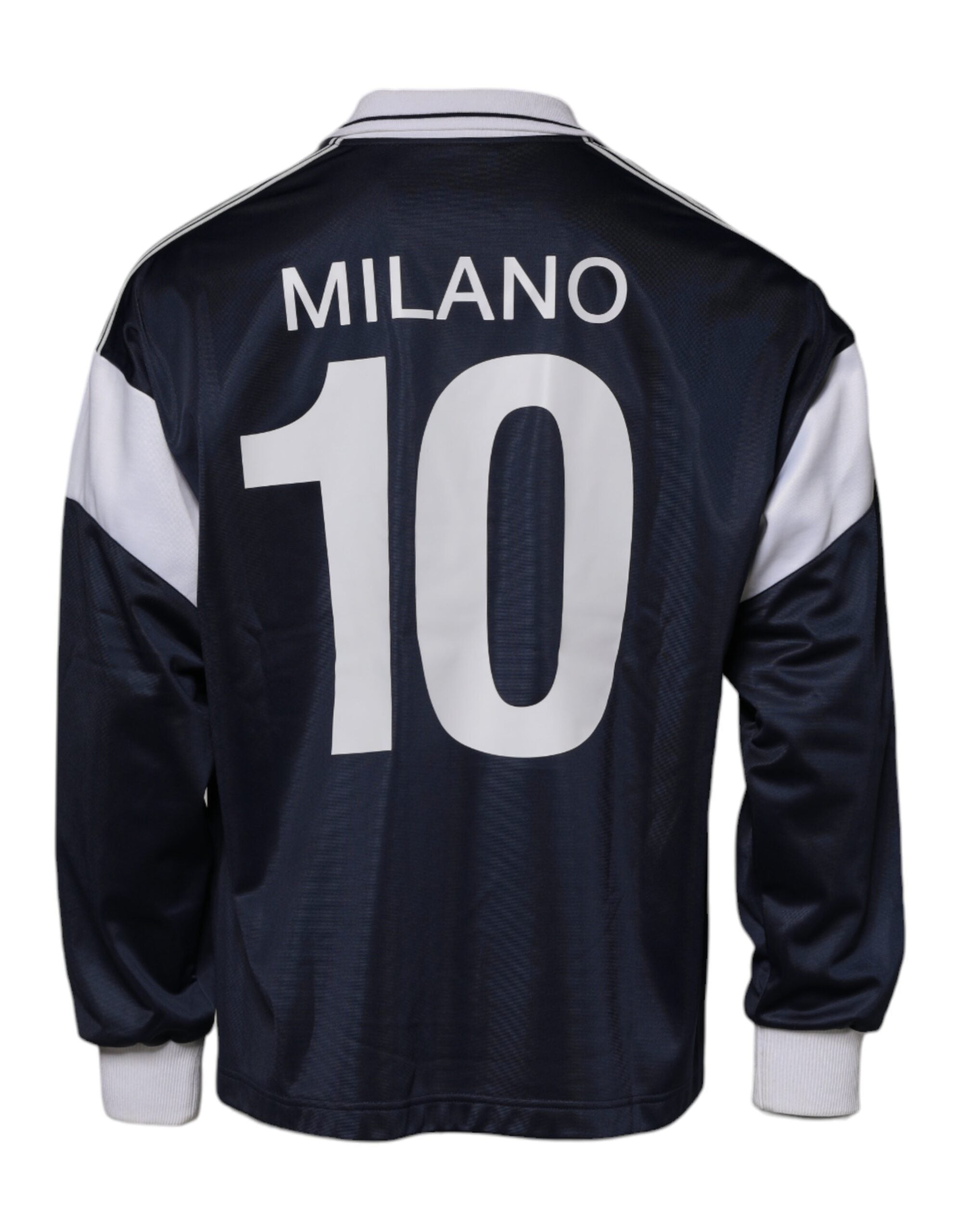 Dolce & Gabbana Blue Logo Jersey Sweater with Collar-5