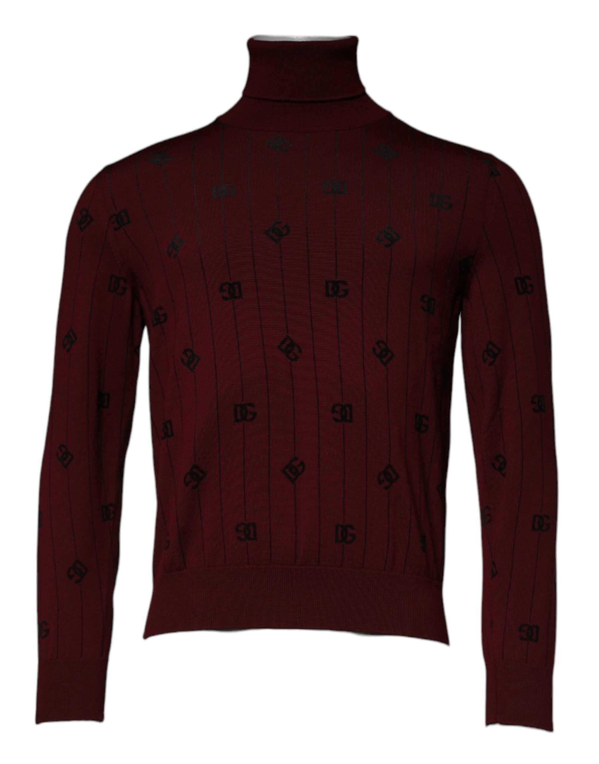 Dolce & Gabbana chestnut brown roll-neck sweater with monogram-1