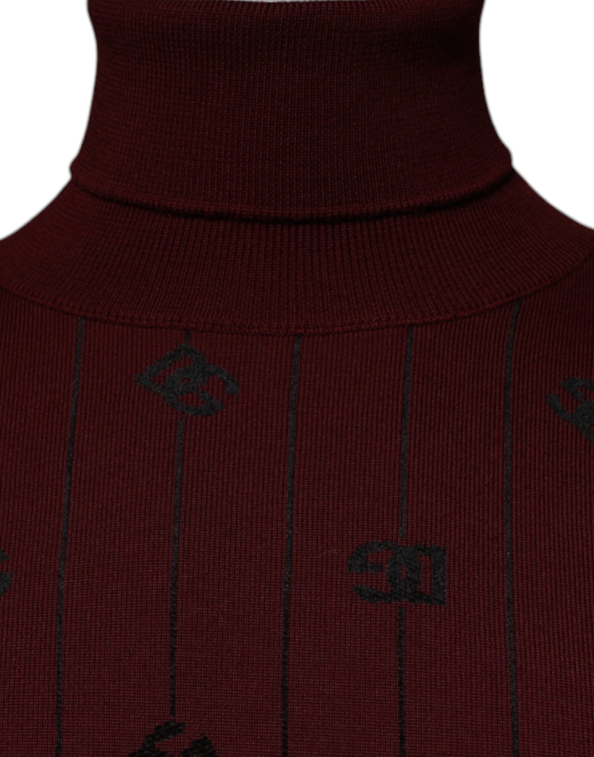 Dolce & Gabbana chestnut brown roll-neck sweater with monogram-3