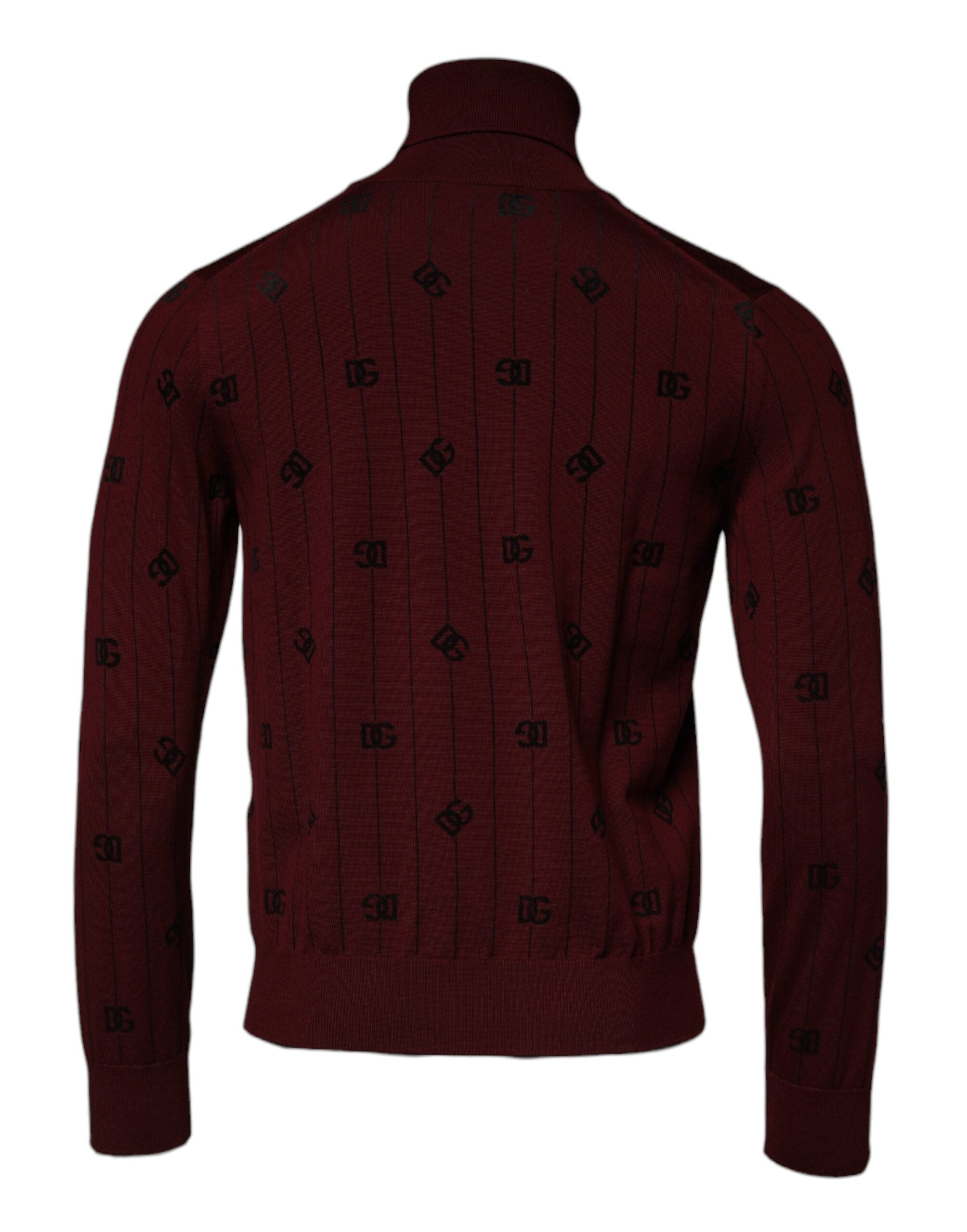 Dolce & Gabbana chestnut brown roll-neck sweater with monogram-5