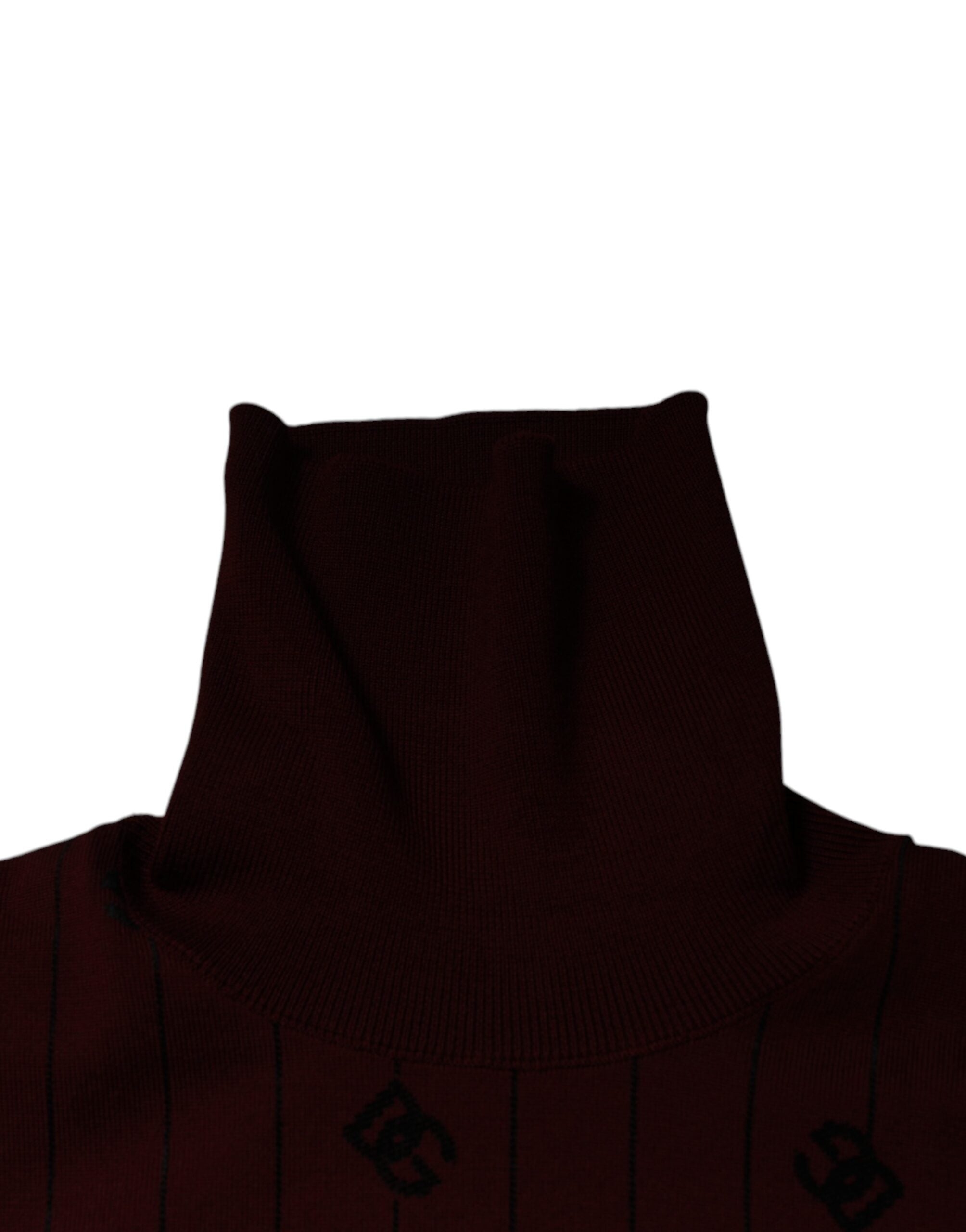 Dolce & Gabbana chestnut brown roll-neck sweater with monogram-6