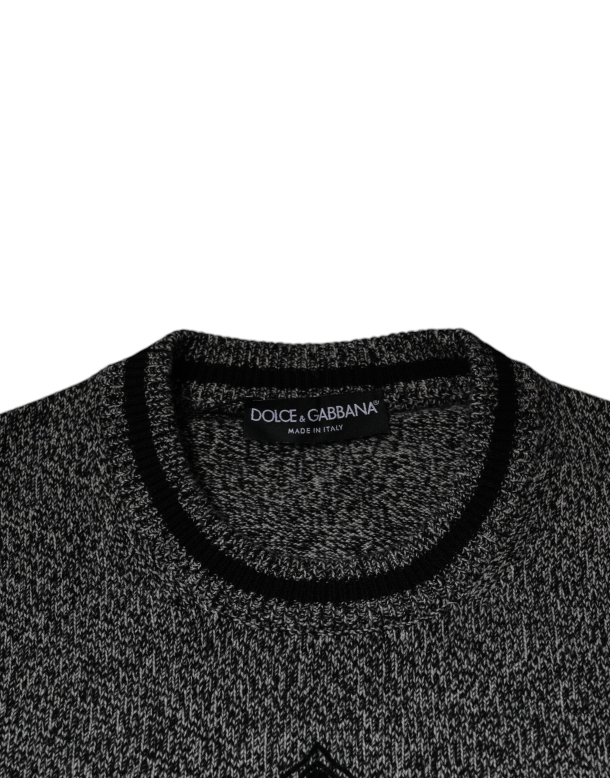Dolce & Gabbana Grey Crown King Cashmere Sweater-6