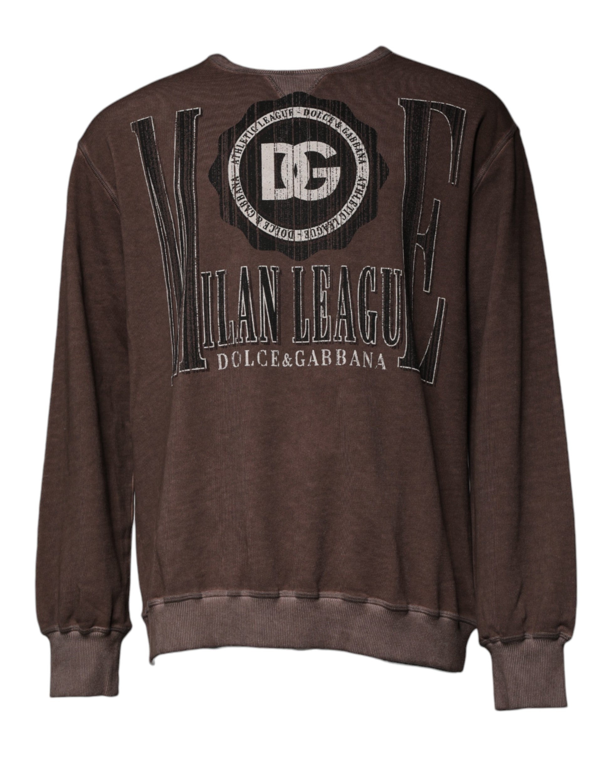 Dolce & Gabbana brown crew neck sweater with logo print-2
