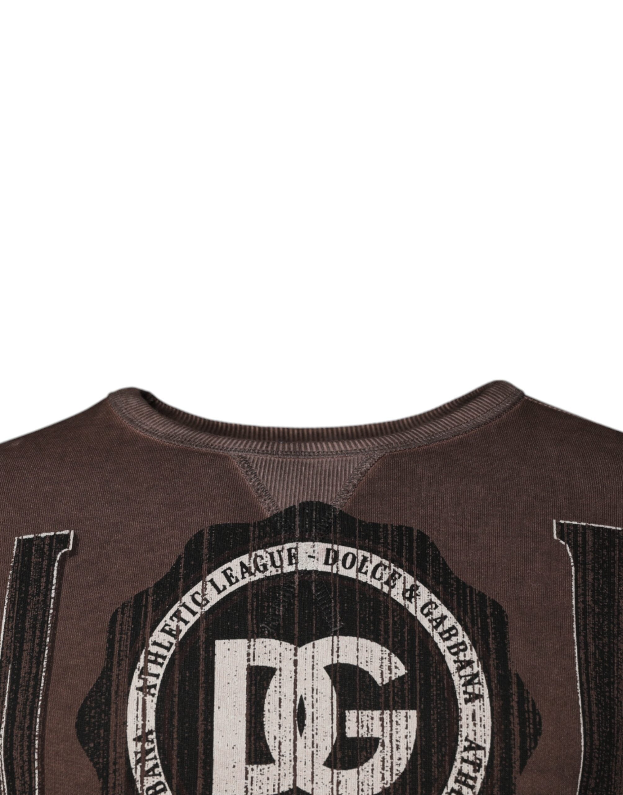 Dolce & Gabbana brown crew neck sweater with logo print-3