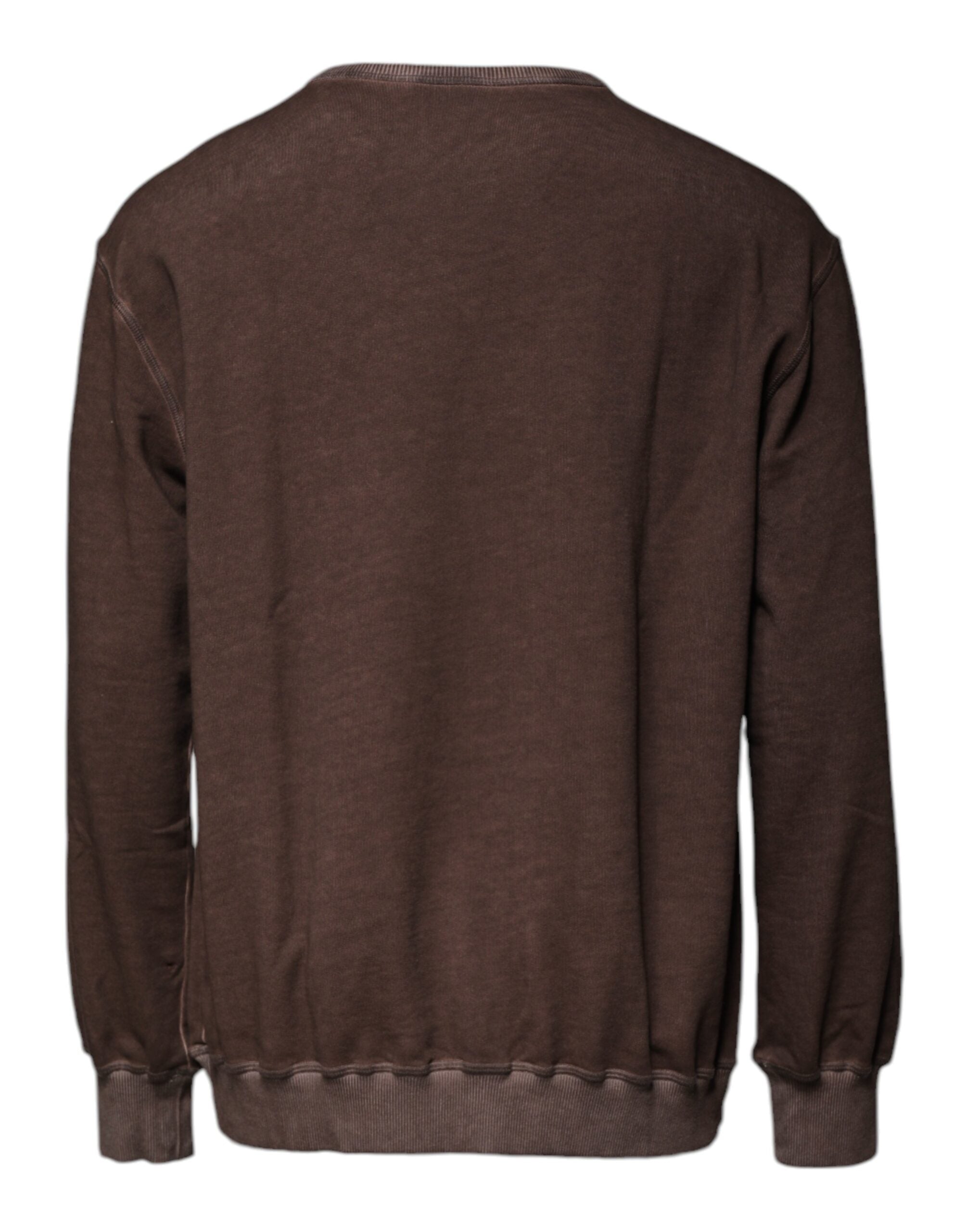 Dolce & Gabbana brown crew neck sweater with logo print-5