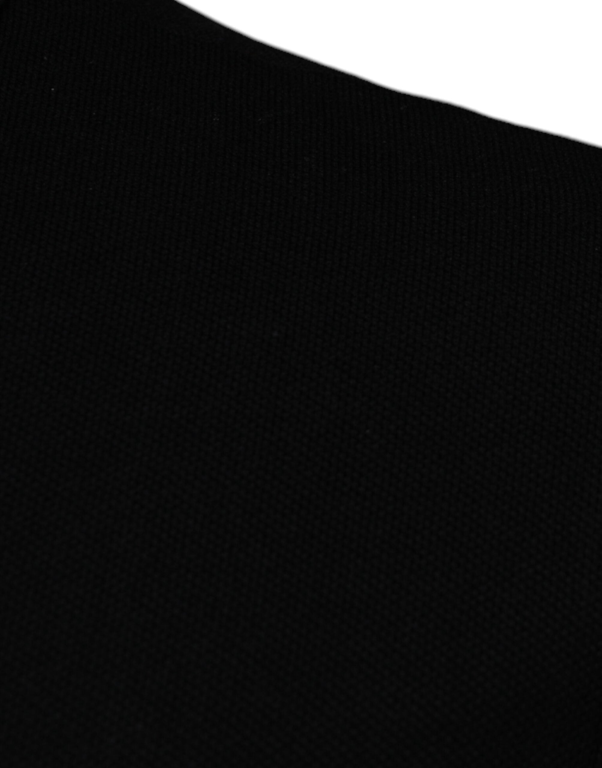 Versace black polo shirt with viscose collar and short sleeves-4