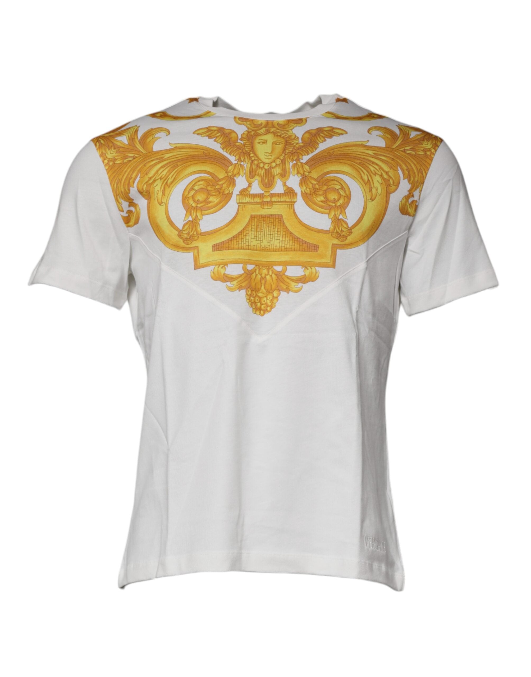 Versace white T-shirt with round neck and Medusa print, made of cotton