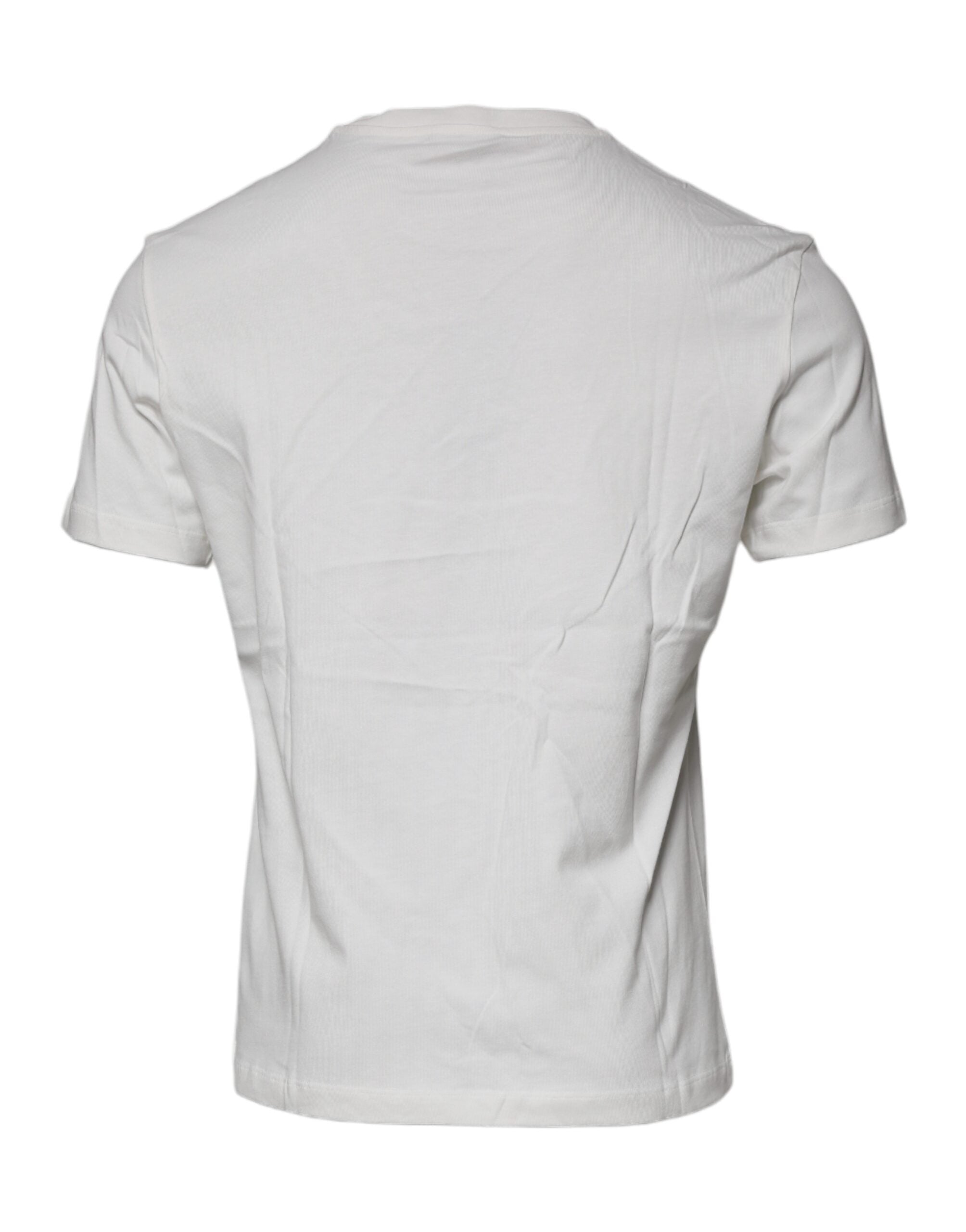 Versace white T-shirt with round neck and Medusa print, made of cotton-5