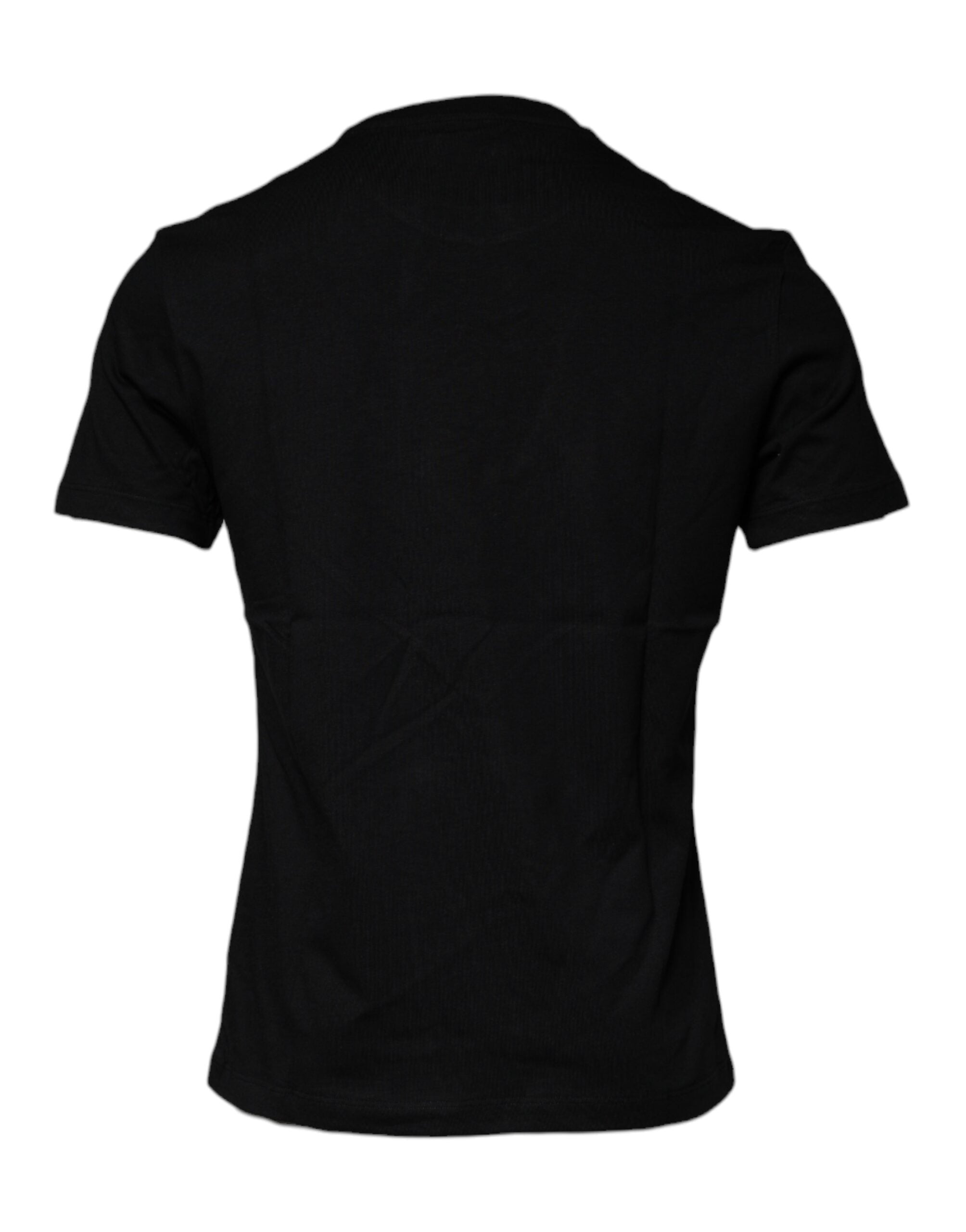 Versace black round neck cotton T-shirt with Medusa print-5