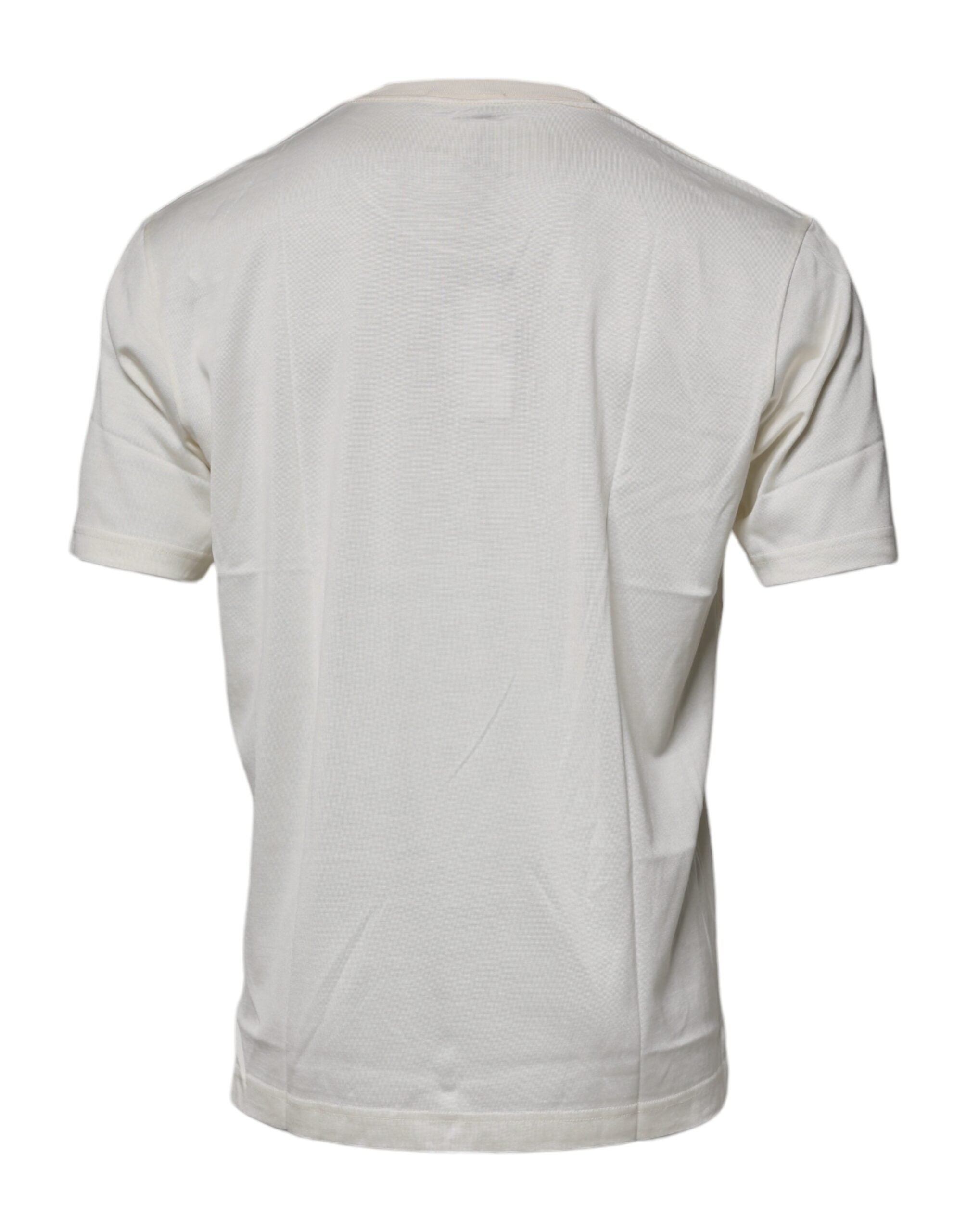 Dolce & Gabbana White Short Sleeve T-Shirt with Round Neck-5