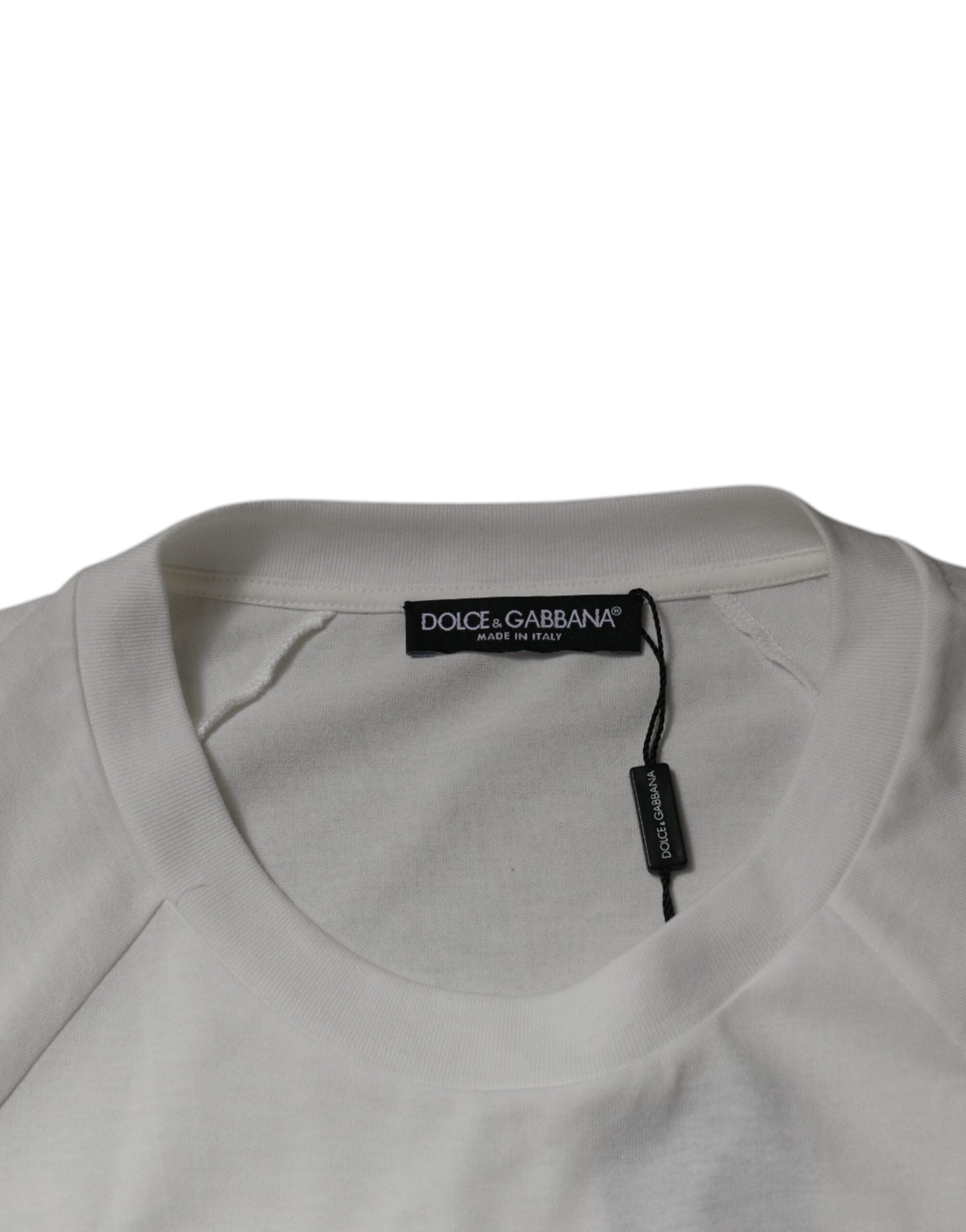 Camiseta blanca de manga corta con cuello redondo DG Sport de Dolce & Gabbana-6