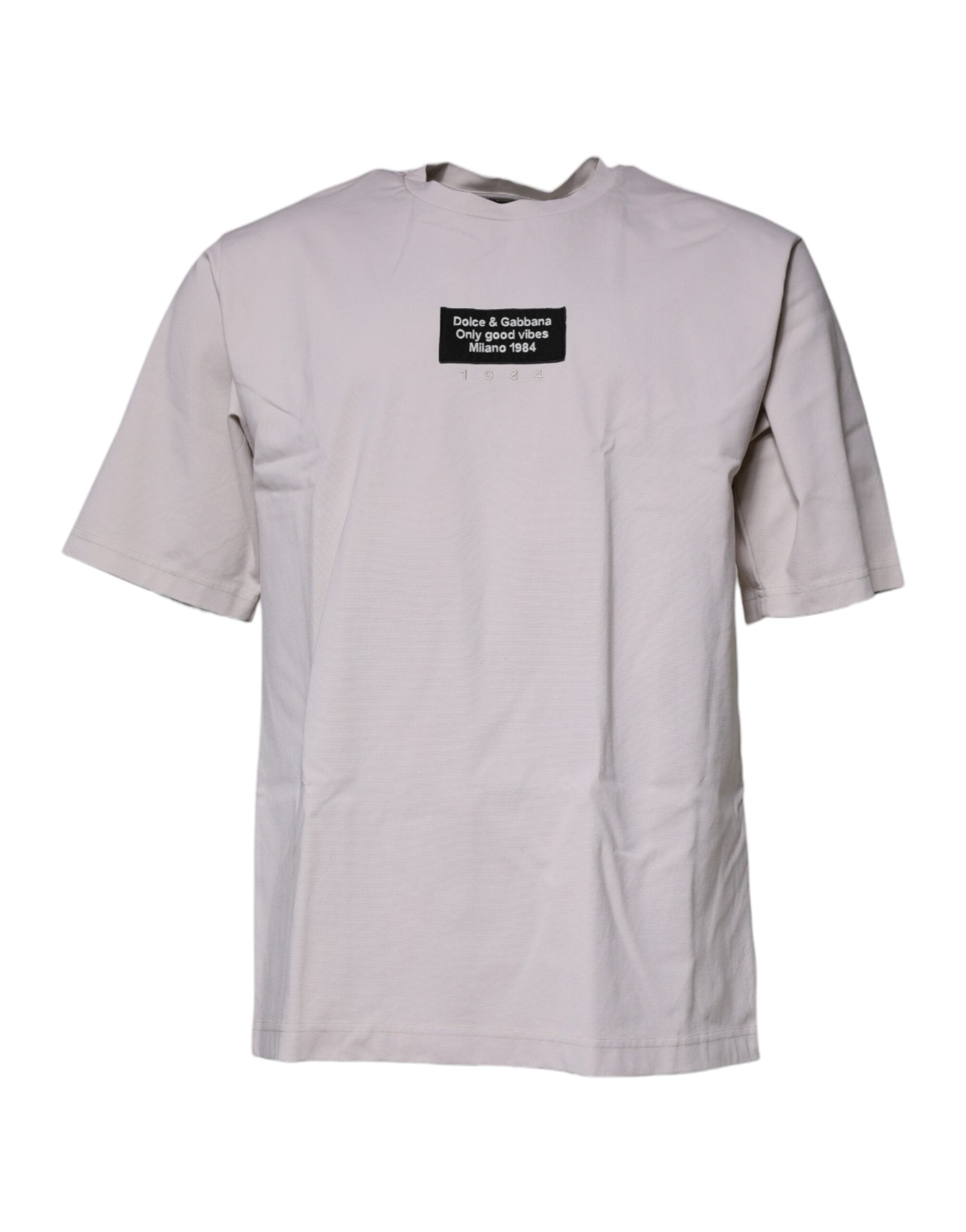 Dolce & Gabbana Beige DG Logo Crew Neck Short Sleeve T-Shirt-2