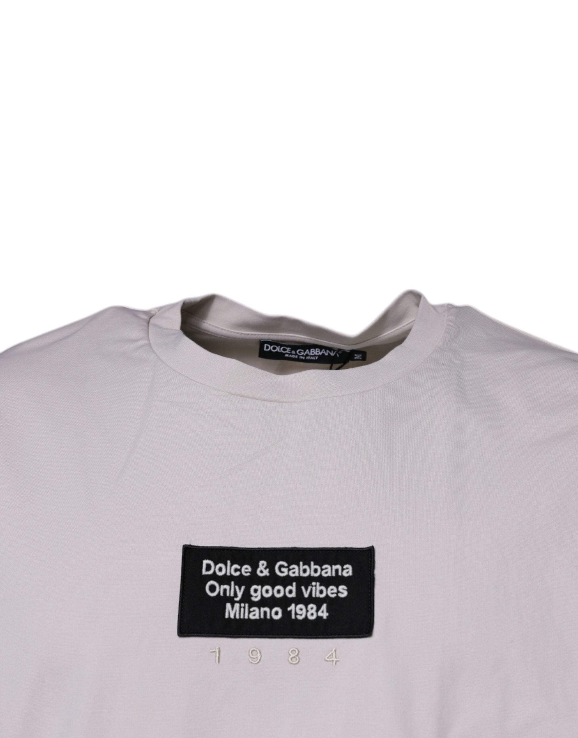 Dolce & Gabbana Beige DG Logo Crew Neck Short Sleeve T-Shirt-3