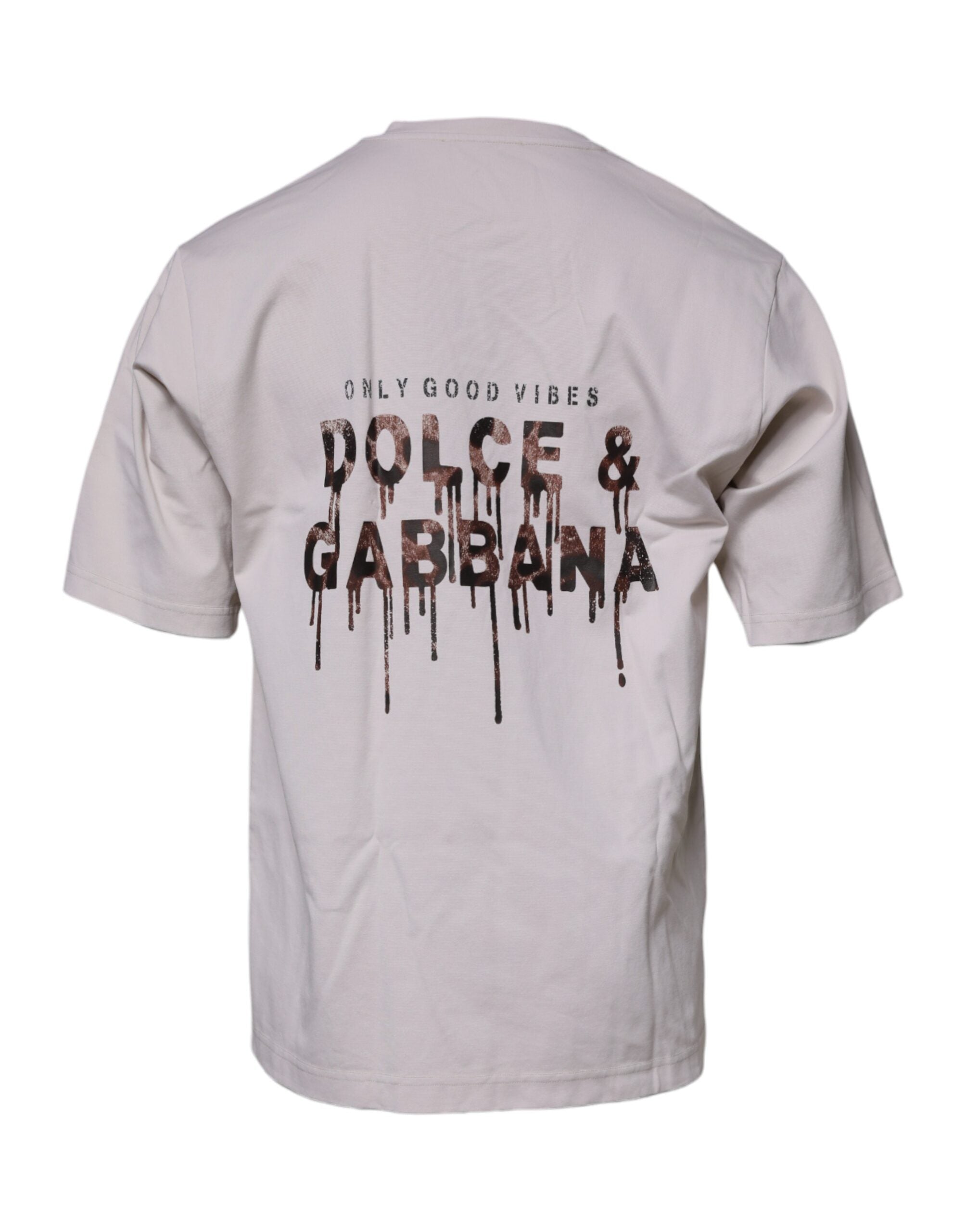 Dolce & Gabbana Beige DG Logo Crew Neck Short Sleeve T-Shirt-5