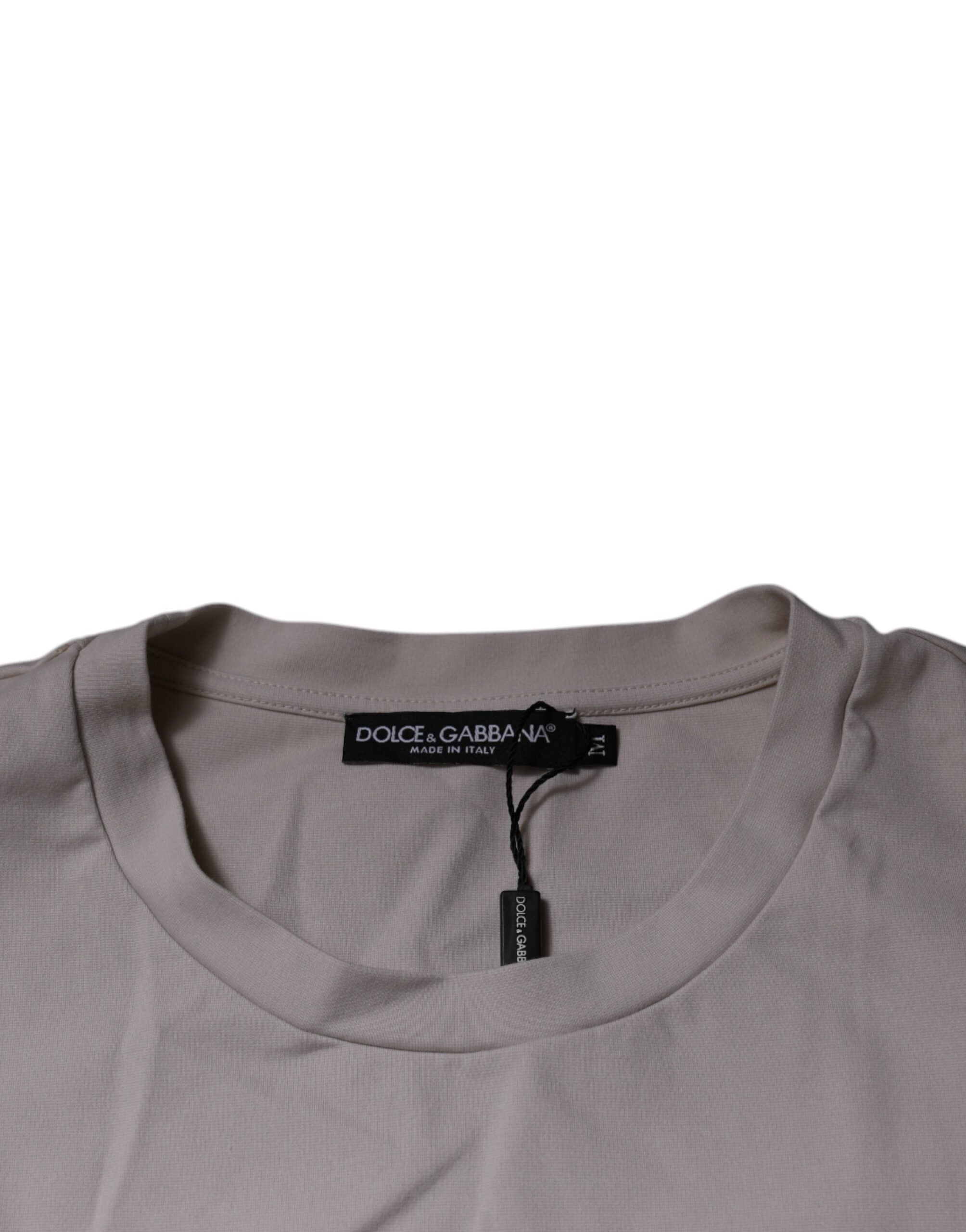 Dolce & Gabbana Beige DG Logo Crew Neck Short Sleeve T-Shirt-6