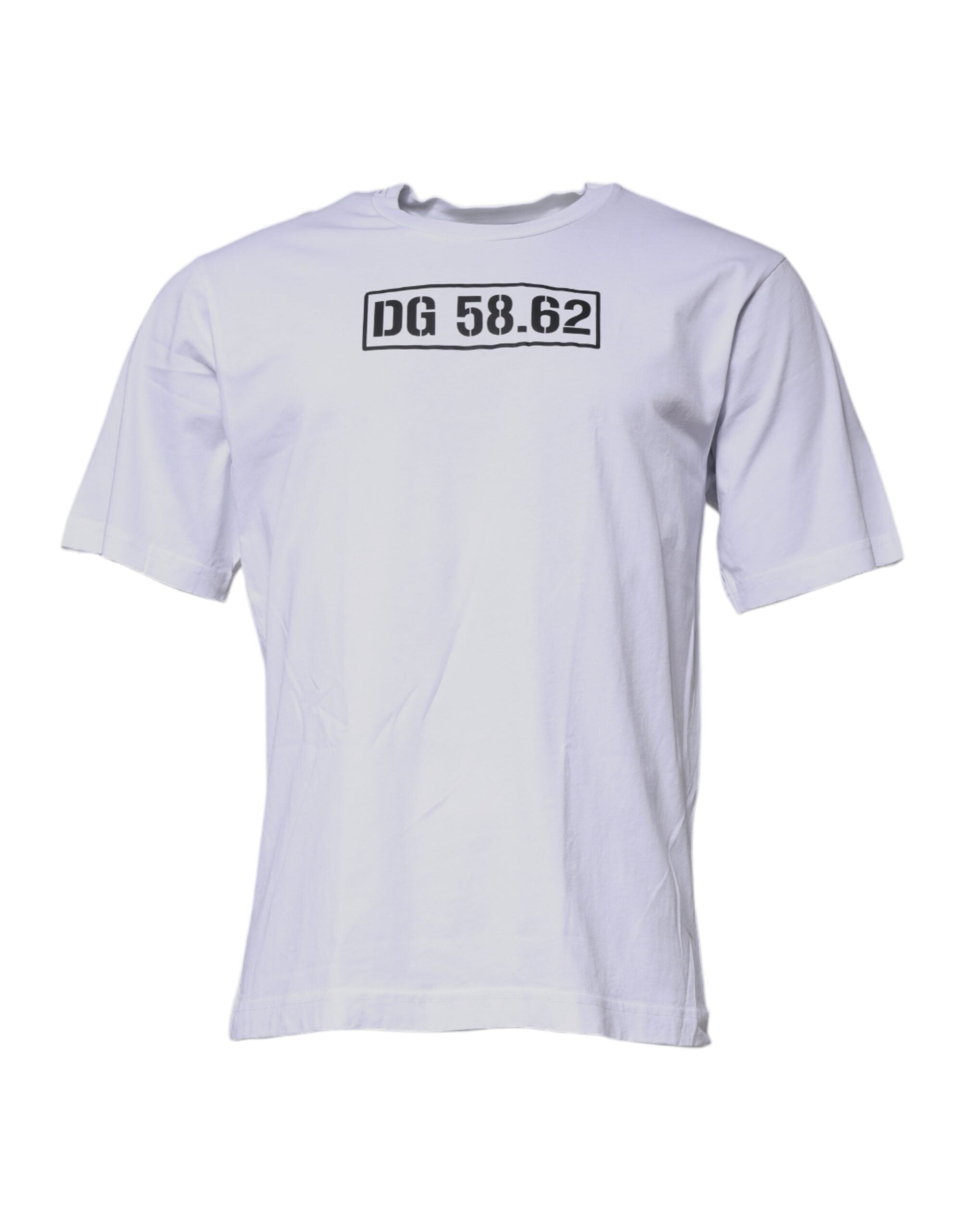 Camiseta blanca de algodón con cuello redondo y logotipo DG de Dolce & Gabbana-1